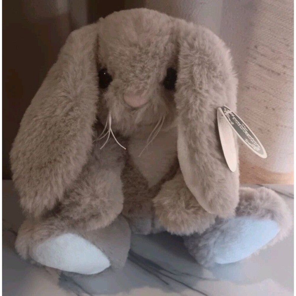 Bearington Collection  Plush Lil' Boomer Tan Bunny Lovey Soft Stuffed Animal